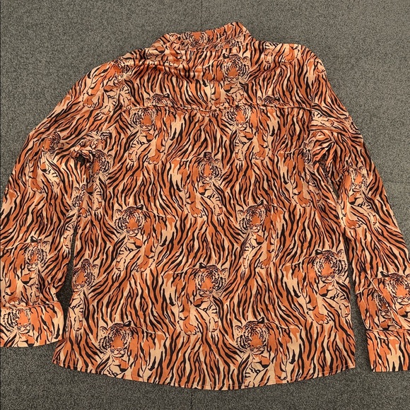 Show Me Your Mumu Pajamas Wm XS Orange Black Royal Tiger Print Silky Revolve - Picture 11 of 16